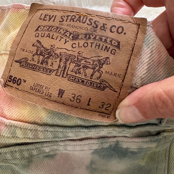 Levi's Women's Tie-Dye Straight Leg Jeans - Pink, Green, Yellow - Picture 5 of 10
